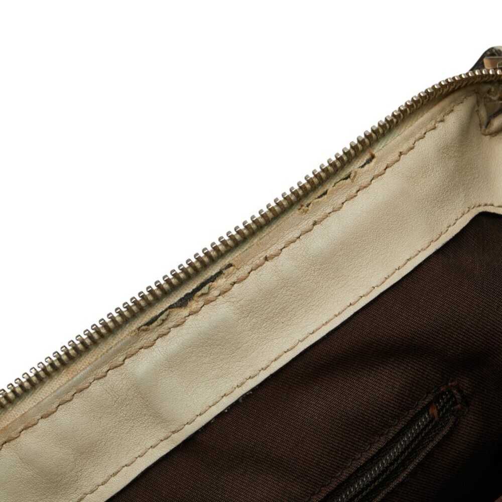 Gucci Beige White Shoulder Handbag Canvas Leather Bag Sukey Tan GG - Picture 9 of 9